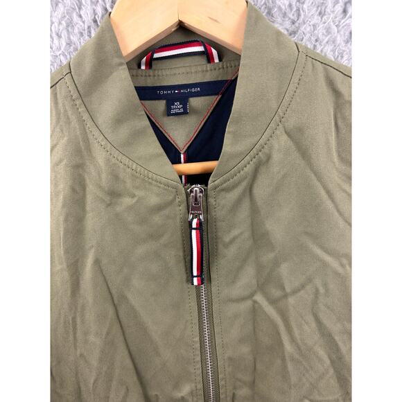 Tommy Hilfiger Men’s XS Olive Green Bomber Jacket Zip Front Lightweight - Picture 8 of 9
